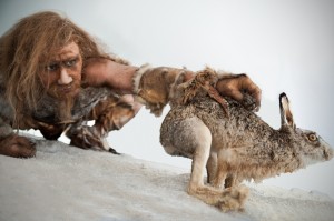 caveman and rabbit