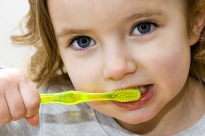 girl brushing